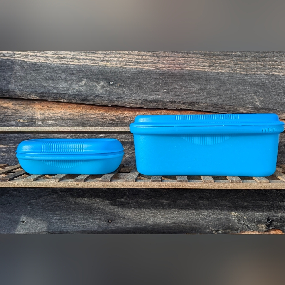 Tupperware Microwave Cooker Set (2) | Teal | Kitchen Containers